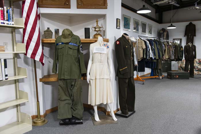 Historic bomber plane tail section on exhibit