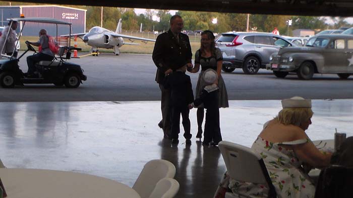 Couples dancing to big band music at the event