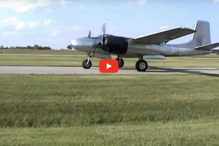 Still frame from the A-26 Invader restoration flight video